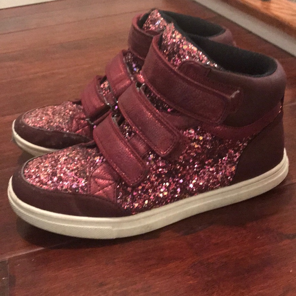 High top girls sparkly sneakers